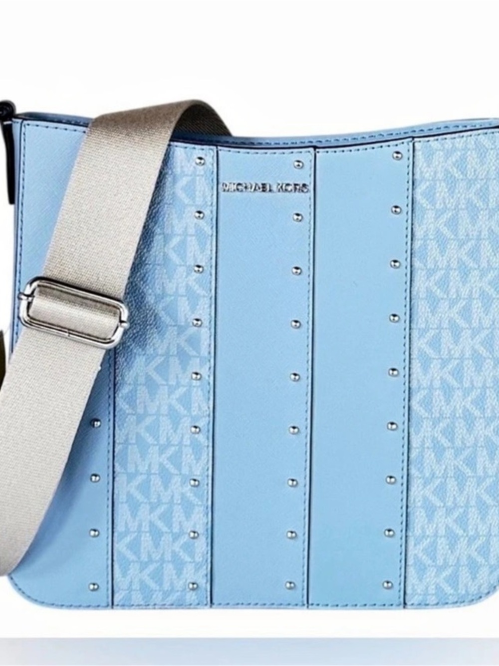 Michael Kors Jet Set Large East/West Crossbody Blue & White NWT